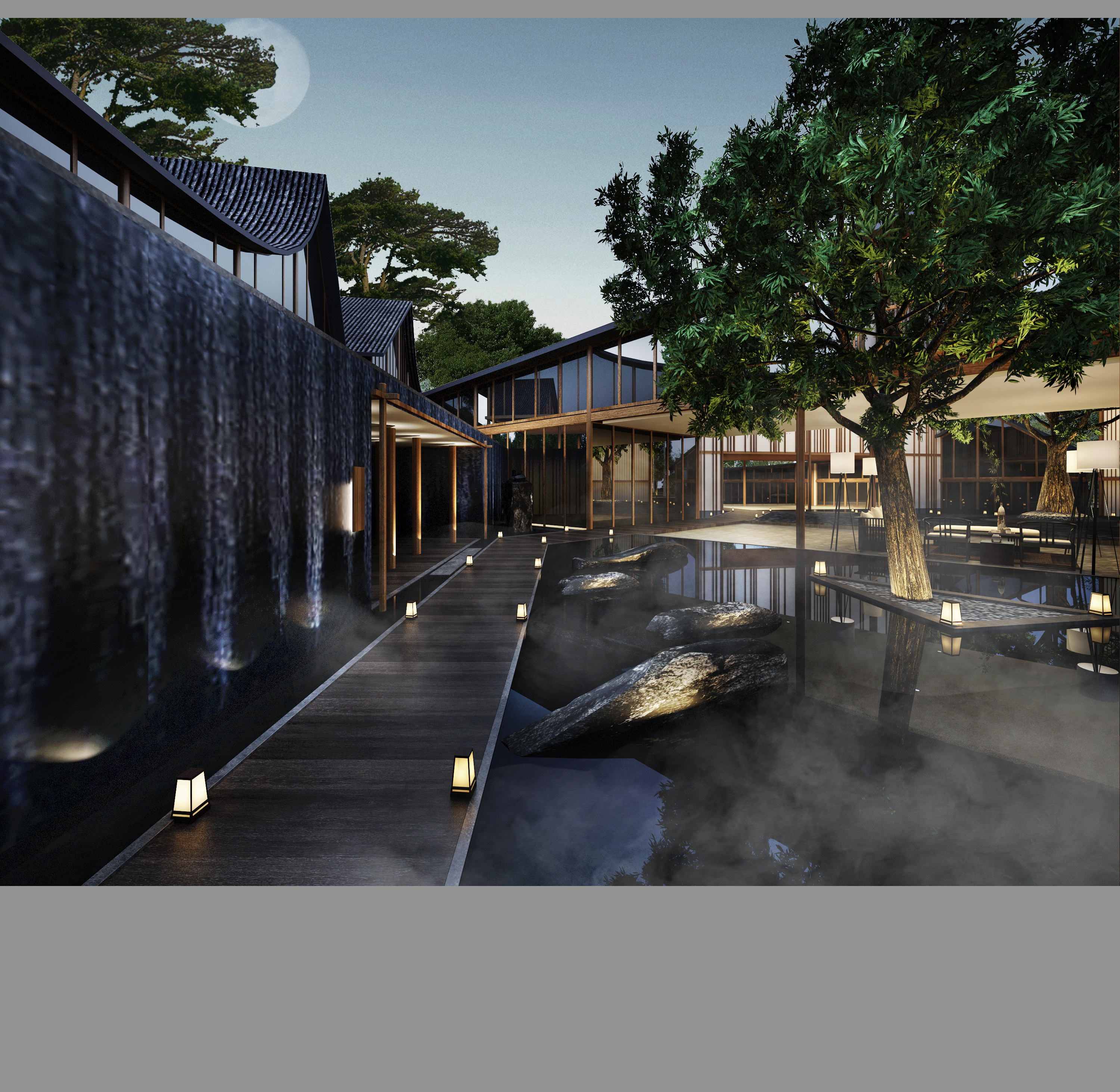 中式书院(室外)|空间|景观设计|搞啥不好搞设计 